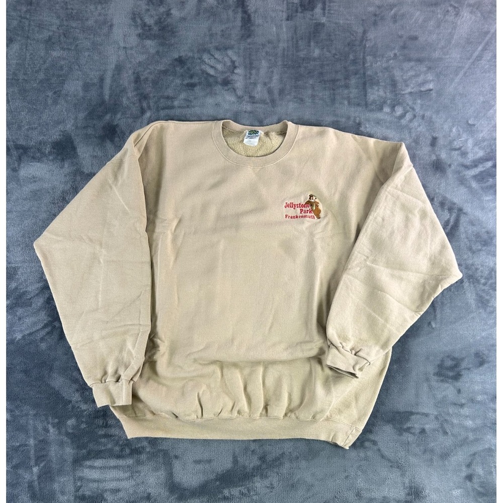 Vintage 2001 Yogi Bear‎ JellyStone Park Crew Neck Sweater XL Cream Frakenmuth MI